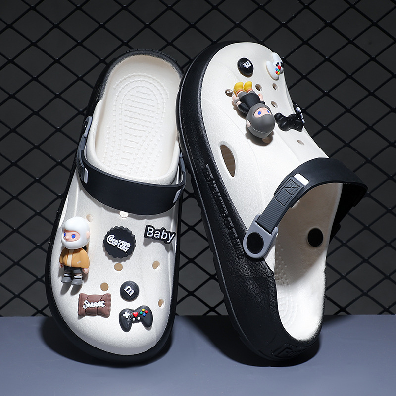 Eva hueco hueco zapatos para hombres cruzados verano 2025 nuevas zapatillas de playa antideslizantes de fondo grueso al aire libre verano