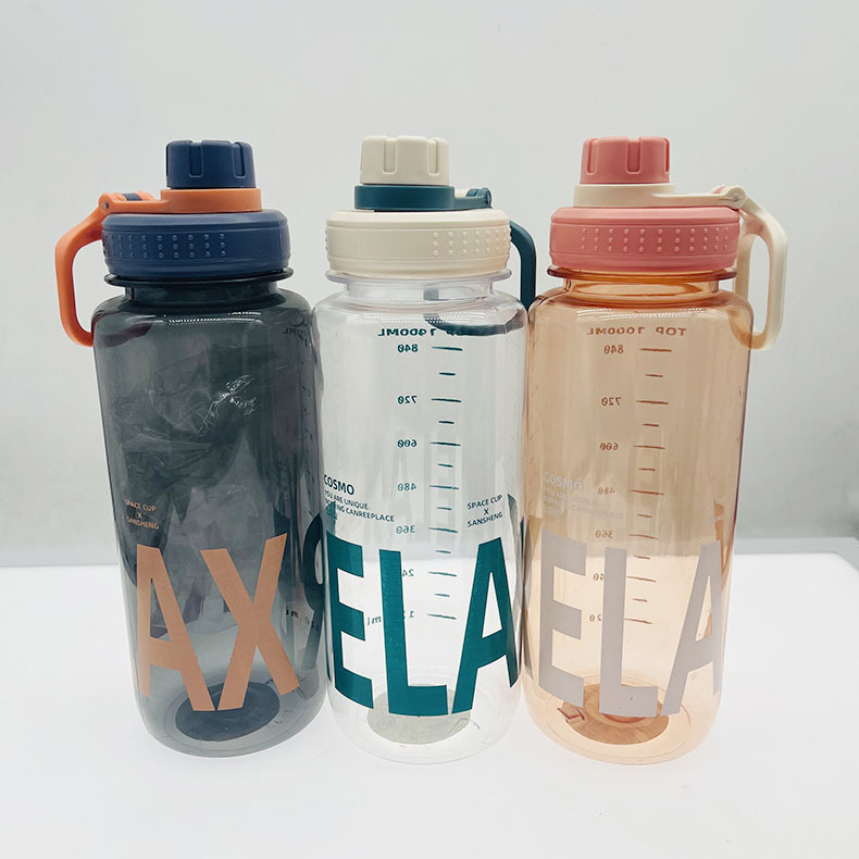 Taza de agua de plástico Sansheng para hombres y mujeres de gran capacidad 1000ml portátil conveniente deportes hervidor estudiante taza de ocio al aire libre