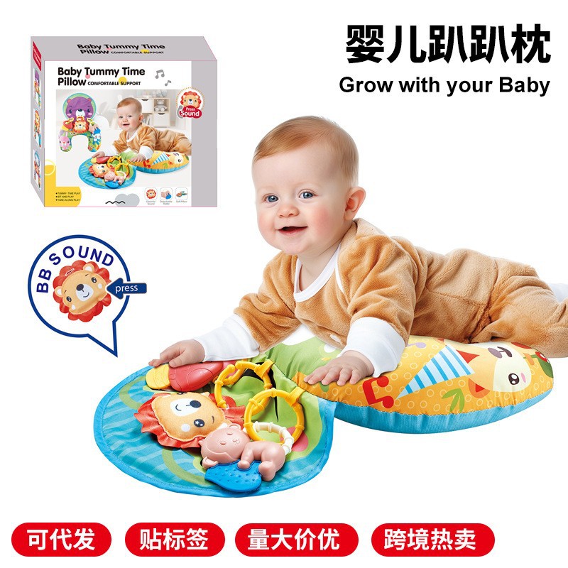 跨境亚马逊婴儿趴趴枕游戏垫新生儿抬头训练枕宝宝U型学趴枕现货