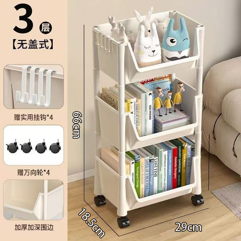 Carrito de almacenamiento móvil de cocina y baño estante de varios niveles para dormitorio o snacks