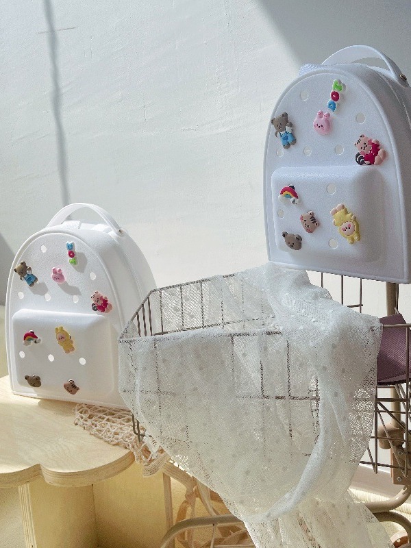 Moda coreana de color caramelo mochila gelatina mochila de silicona textura caricatura para padres e hijos lindos niños mochila de almacenamiento