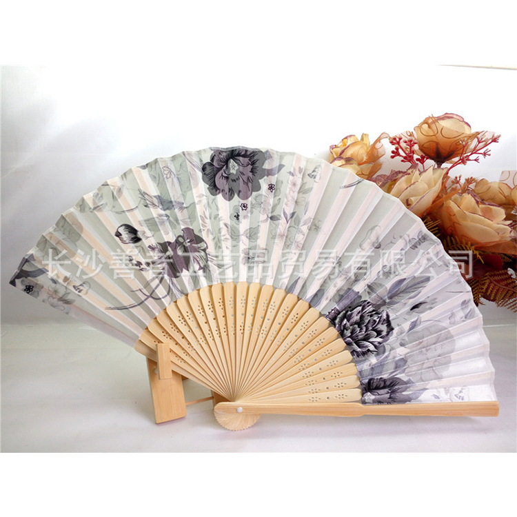 En stock ventilador de bambú de estilo chino 21CM al por mayor ventilador clásico estilo antiguo ventilador plegable de una sola cara ventilador de bambú de estilo japonés