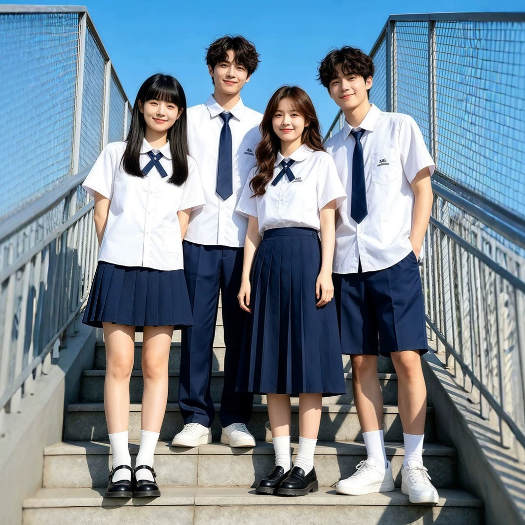 Thai-style school uniforms, Japanese-style college-style uniforms for boys and girls, high school and junior high school sports day graduation class uniforms, JK uniform shirt sets