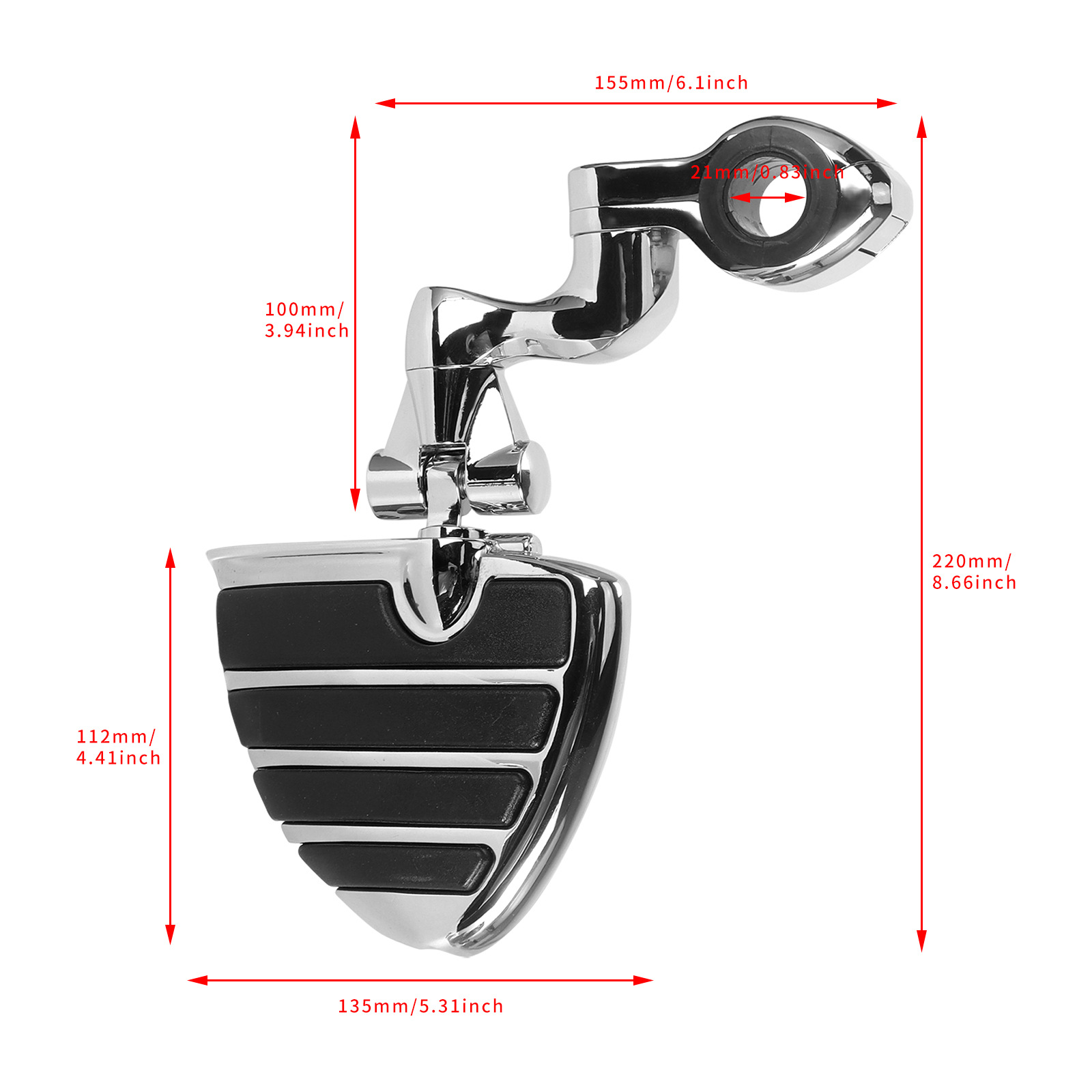Harley Street Glide Motorcycle Modified Rubber Short Pedal Set Footrest Guard Bar Rest Bracket