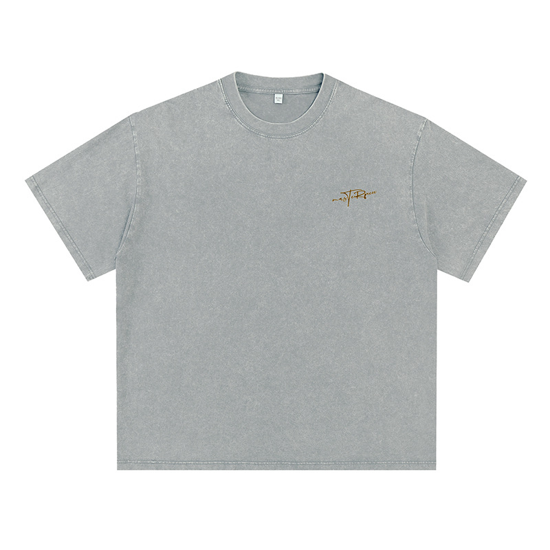 ヴィンテージ風純綿半袖Tシャツ メンズ 25 夏物 アメリカン風レタープリント 半袖 トレンドブランド ゆったり カップルTシャツ