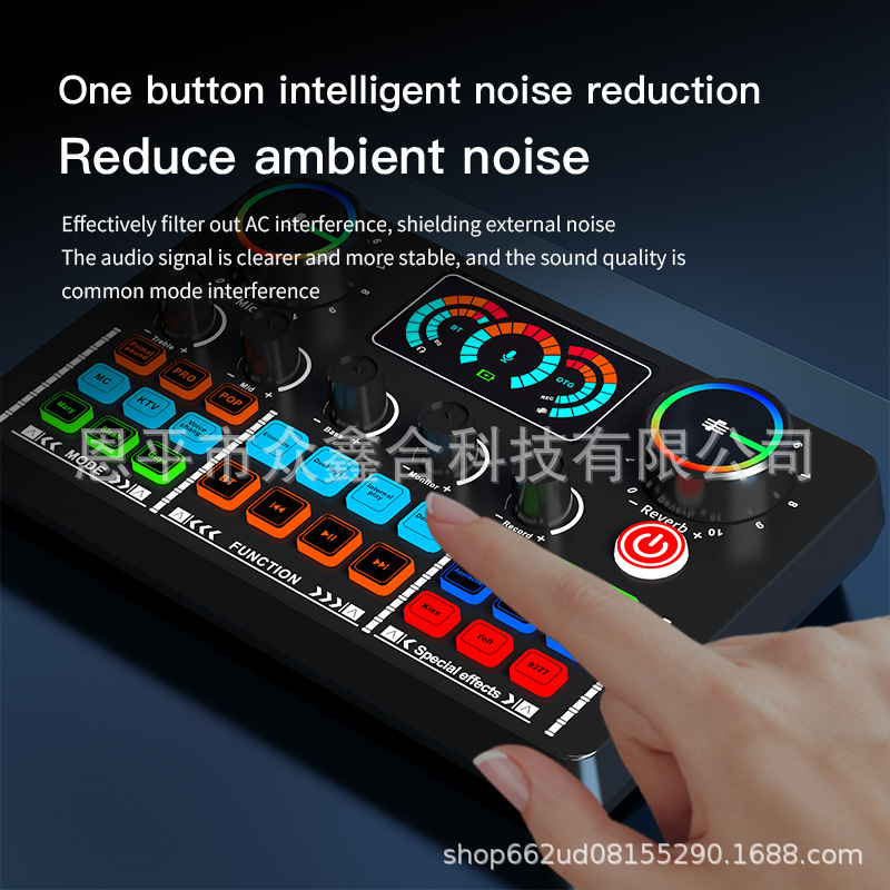 영어 버전 V98 라이브 방송 특수 사운드 카드 K 가수 홈 녹음 컴퓨터 휴대 전화 팟 캐스트 사운드 카드 크로스 국경 핫 세일