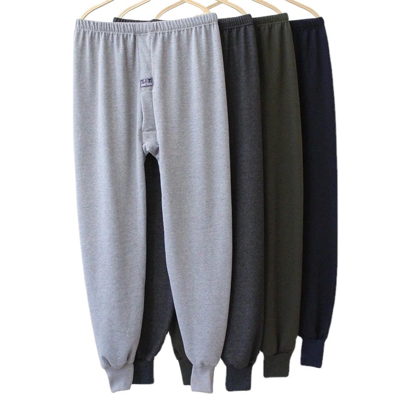 fleece-lined Men's Long Autumn Pants Middle-aged and Elderly Loose plus size fleece-lined Pants Stall Running Volume Men's Velvet Warm Pants