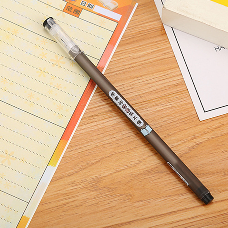 Directo de fábrica creativa nueva pluma de gel xueba transparente papelería de dibujos animados lindo con palabras pintadas a base de agua firma pluma