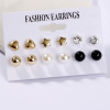 Accessory, metal earrings, acrylic set, decorations, European style, wholesale