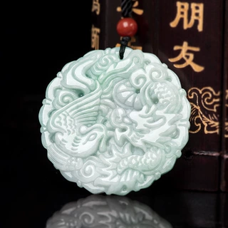 眷钰 天然A货翡翠吊坠龙凤牌缅甸玉石珠宝工厂直播代发S1022201