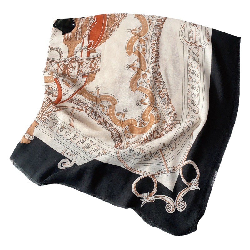 Nueva AIMA naranja gran bufanda cuadrada moda borla elegante bufanda chal primavera y verano excursión bufanda decorativa