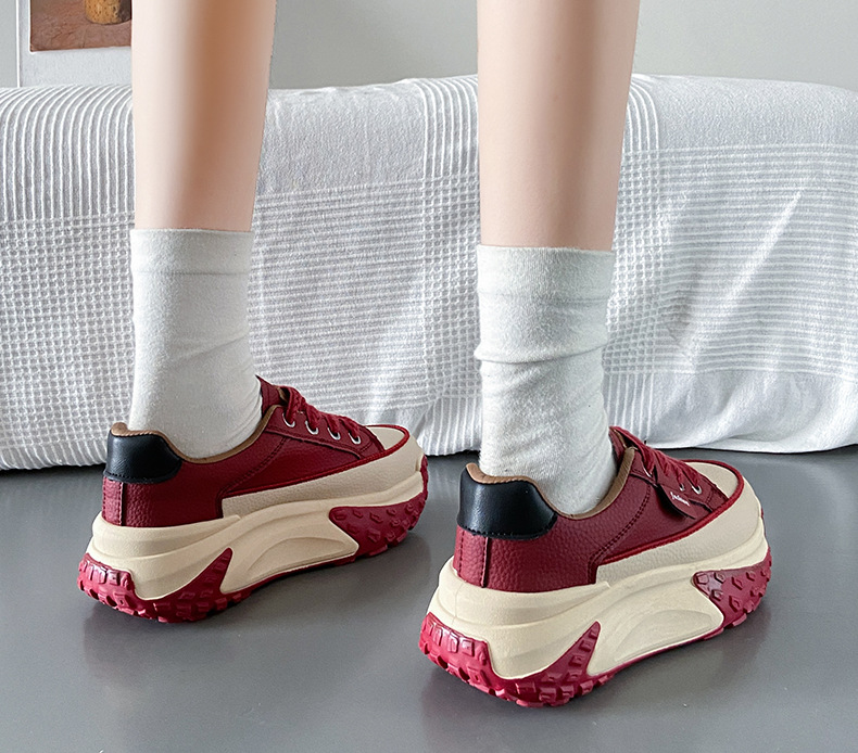 Version coréenne des chaussures de papa pour le printemps et l'automne 2024, nouvelles chaussures de tir de rue décontractées pour étudiants Instagram, chaussures hautes à semelles épaisses pour femmes_voghion.com