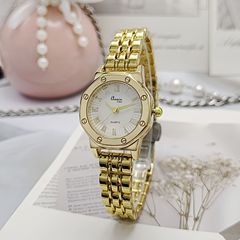 跨境金色女士手表女表八角表盘小众高级感商务时尚广州腕表石英表