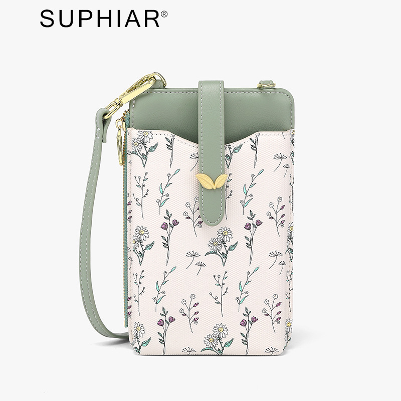 Diseño original 2025 transfronterizo nuevo estilo pequeño Xiangfeng bolso para teléfono móvil para mujer flor mochila para teléfono móvil bolso diagonal para mujer