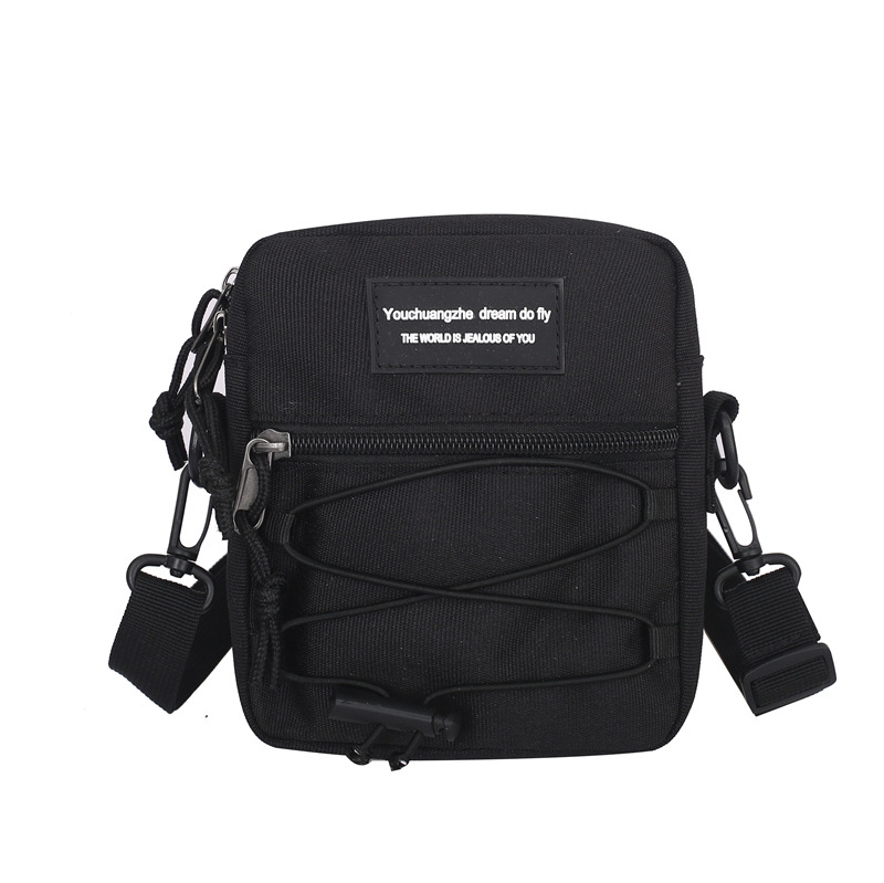67g Weight Zipper Closure Type Single Shoulder Strap Strap Type Crossbody Bag Bags Type Nylon Material Letter Pattern Streetwear Style Square Shape Khaki, Light Grey, White, Black Color Small Size Small Nylon Letter Streetwear Square Zipper Crossbody Bag 97
