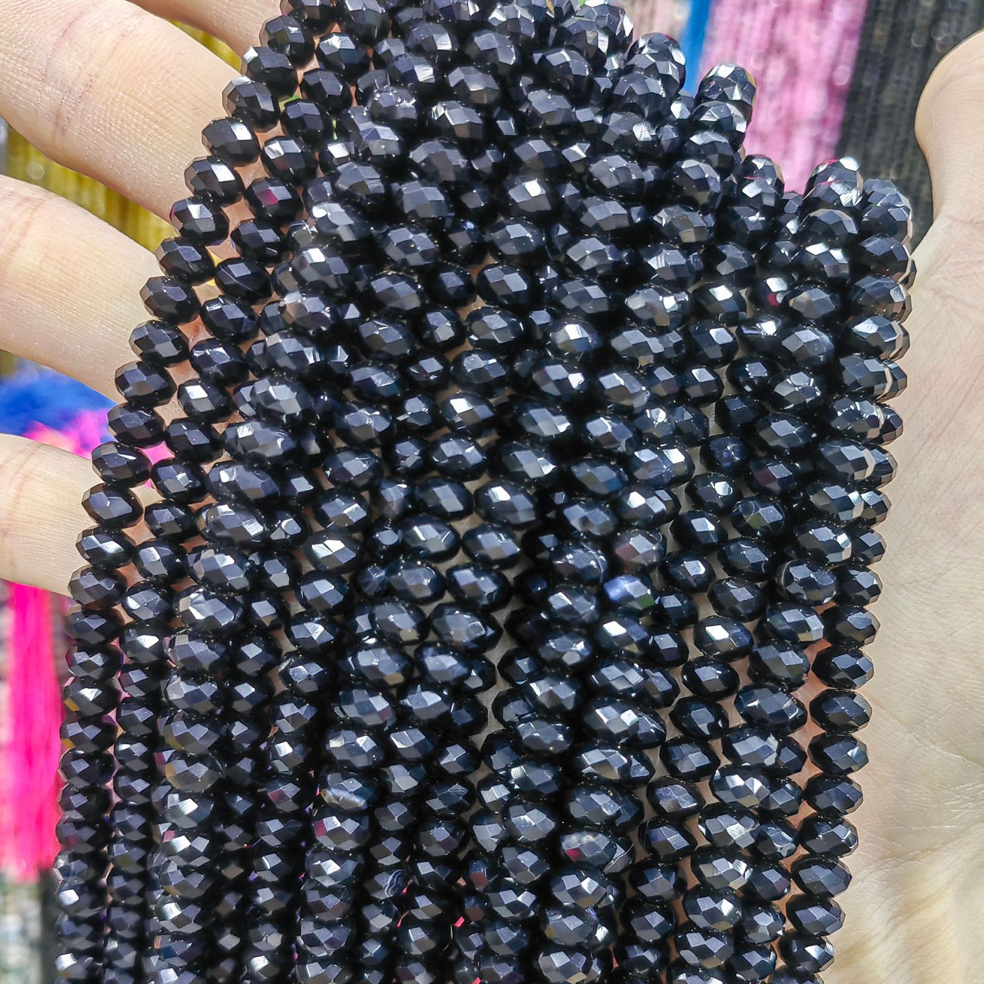 Piedra natural cristal natural 6mm * 4mm faceta divisor de platillo volador cuentas separadoras cuentas dispersas joyas semiacabadas DIY