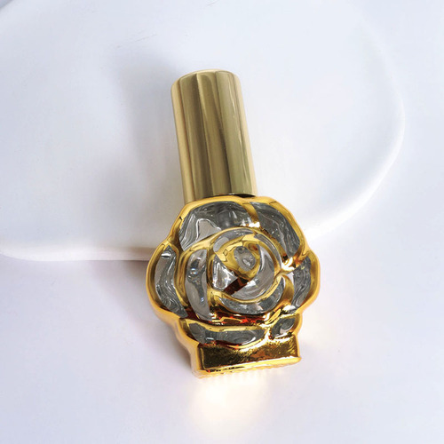 Rose perfume refill bottle glass 10ml sample spray bottle portable essential oil rolling ball empty bottle massage roller ball bottle