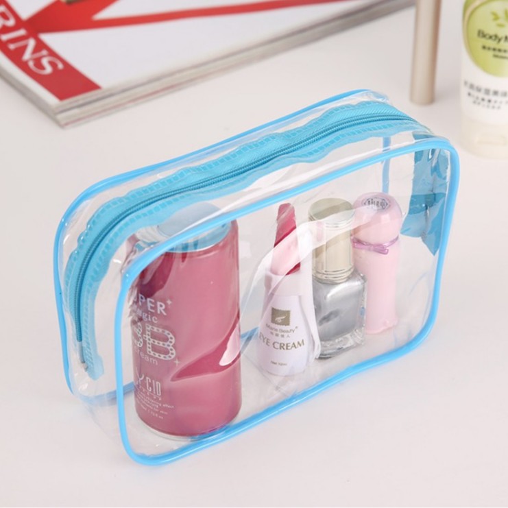 Bolsa de almacenamiento de PVC gruesa fresca al aire libre bolsa de cosméticos de cremallera portátil bolsa de viaje impermeable a prueba de polvo bolsa de lavado de almacenamiento