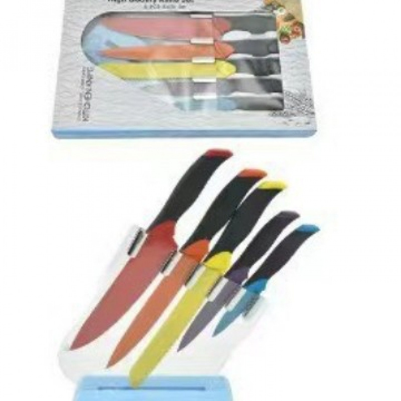 Fábrica al por mayor de inyección secundaria de acero inoxidable color seis piezas conjunto de herramientas con melón planador conjunto de caja de regalo