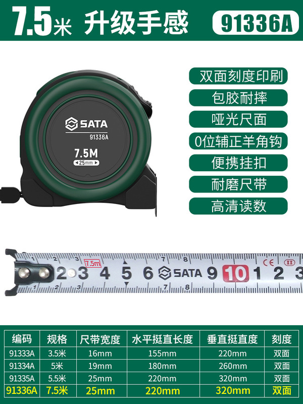 Shida プレミアム巻尺 5 メートル定規高精度耐摩耗性スチール巻尺厚く硬化したボックス定規 2/3/7.5/ 10m|undefined