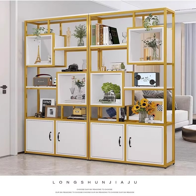 厂家供应办公室客厅进户门隔断置物架餐厅玄关多层储物展示柜铁艺