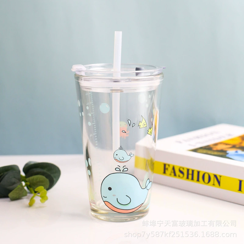 Cartoon glass hairpins, creative cute straw for office, wholesale