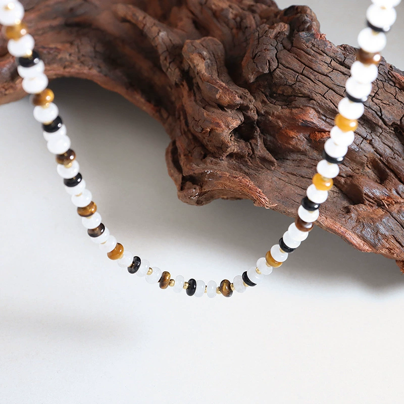 Бусинчатый браслет белый нефрит натуральный камень, агат маленький материал, дизайн ожерелья, аксессуар, простой и элегантный дизайн