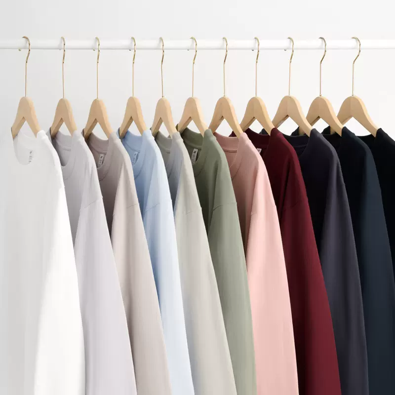 休闲男装纯色长袖打底衫男美式潮牌纯棉宽松内搭秋款上衣女体恤衫