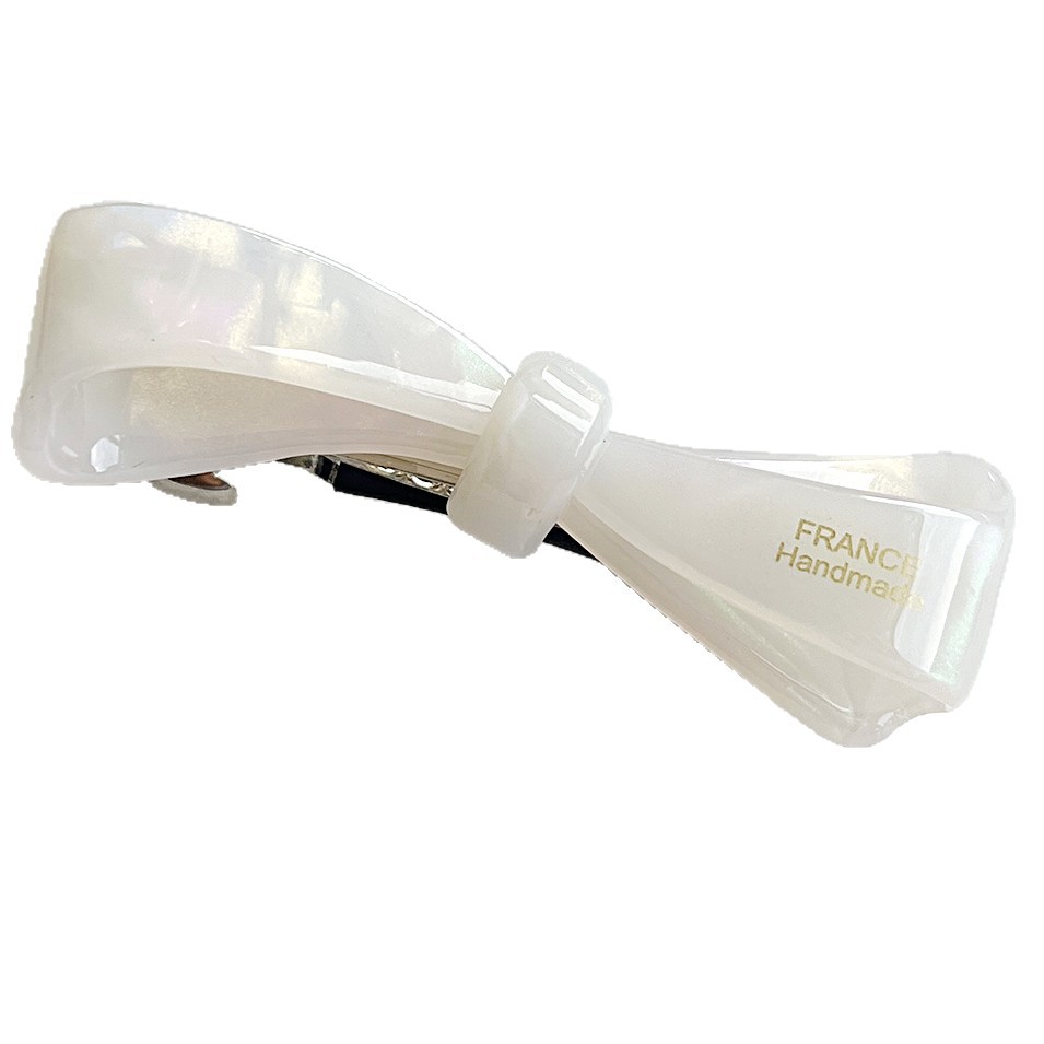 Clip de cabello de arco acético retro francés temperamento suave temperamento temperamento versátil lateral ceja clip de cabello de cabeza posterior