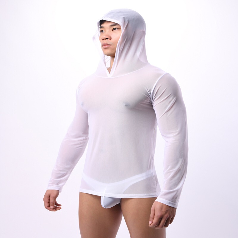 Nightclub Trendy Men's See-Through Mesh Shapewear Top, Long-Sleeved Slim Fit, Breathable, Tummy Control, Slimming, Popular Cross-Border Item Nightclub Trendy Men's See-Through Mesh Shapewear Top, Long-Sleeved Slim Fit, Breathable, Tummy Control, Slimming, Popular Cross-Border Item