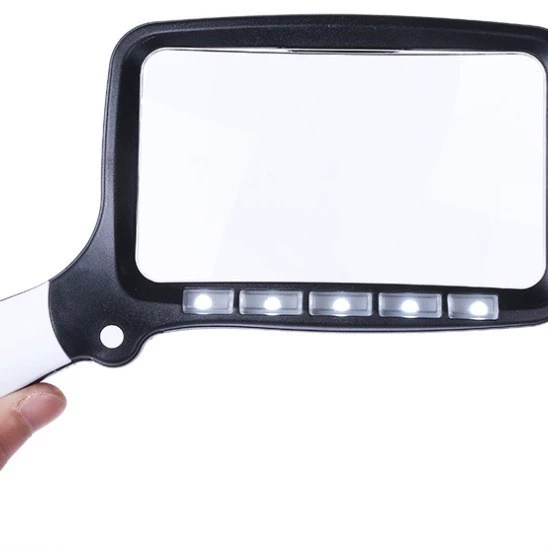 Новые портативные складные пять светодиодных фонарей для пожилых людей, читающих газеты HD акриловое оптическое увеличительное стекло с оптическими линзами