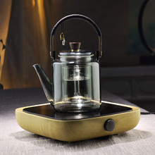 高硼硅玻璃大容量复古泡煮蒸提梁茶壶家用电陶炉烧水茶具