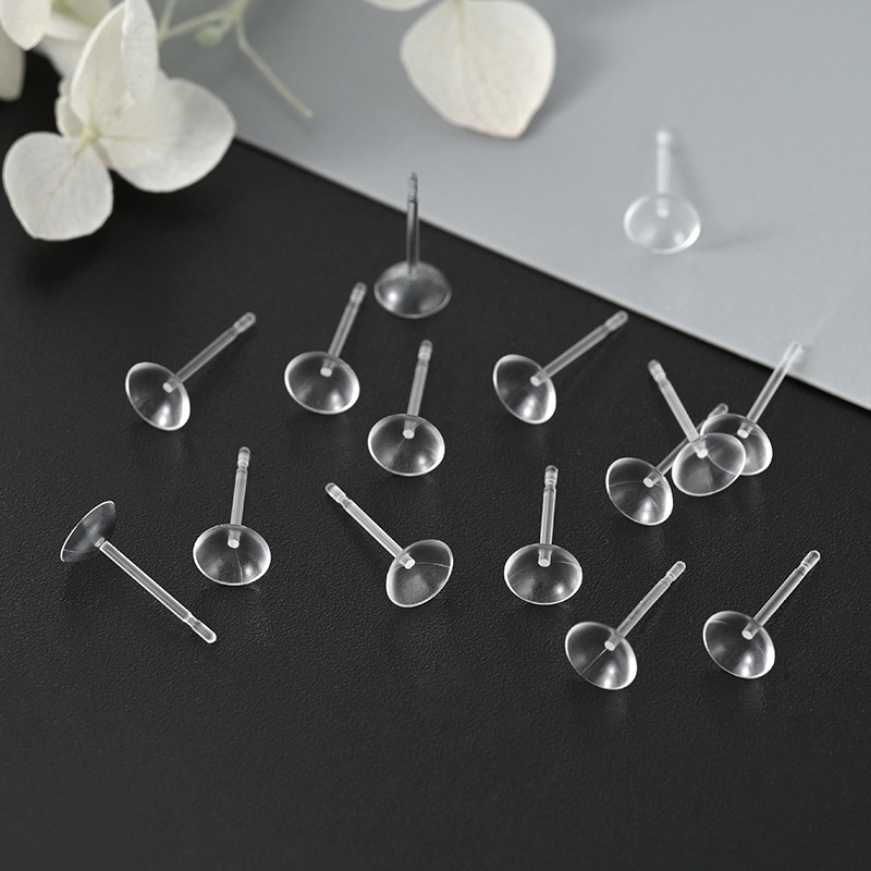 Pendientes de resina con soporte para cuenco de 5 mm/transparente