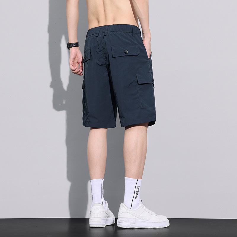 Shorts Men's Trendy Brand Soft Ice Silk Quick-drying Pants Summer Beach Large Pants Sports Loose Casual Pants