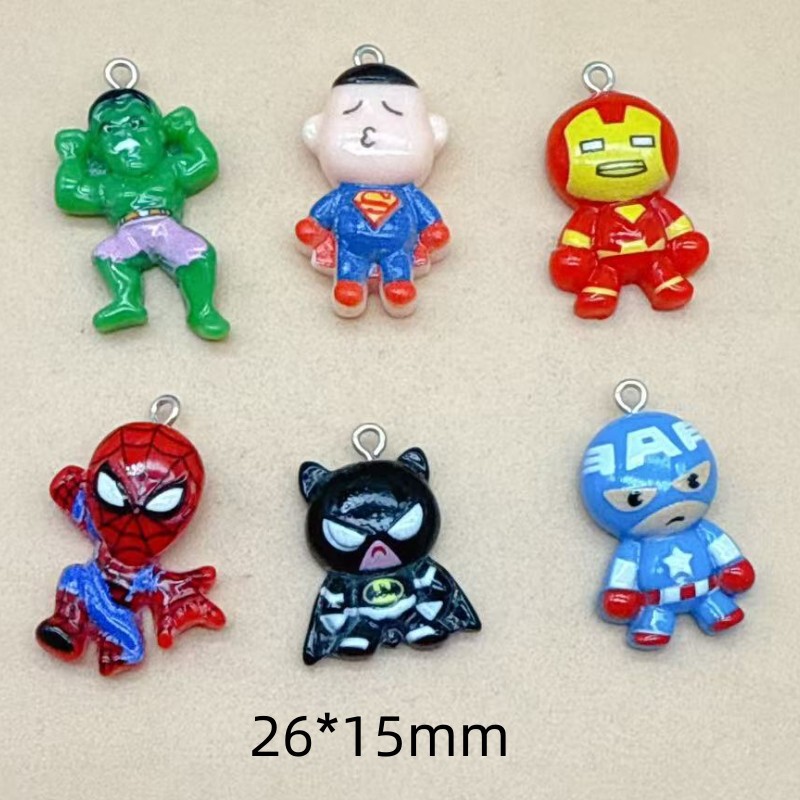 Cartoon Animation Spider-Man Captain America Batman Superman DIY Jewelry Mobile Phone Case Earrings Keychain Pendant Cartoon Animation Spider-Man Captain America Batman Superman DIY Jewelry Mobile Phone Case Earrings Keychain Pendant