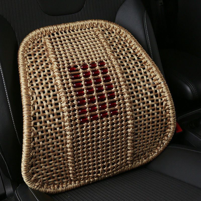 Hand-Woven Car Lumbar Support with Thickened Steel Tube Backrest, Non-Deformable Waist Protection Car Cushion, Backrest Cushion, Summer Hot-Selling Wholesale