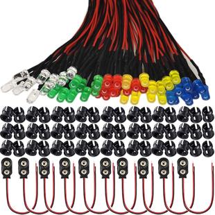 Runcci-Yun 50Pcs 5 mm Leds, 12V Vorverdrahtetes Licht, Vorve