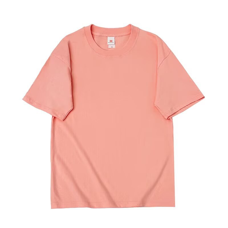 Camiseta de algodón de manga corta para hombres transpirable de color sólido cuello redondo soporte de logotipo personalizado camiseta publicitaria camiseta camiseta