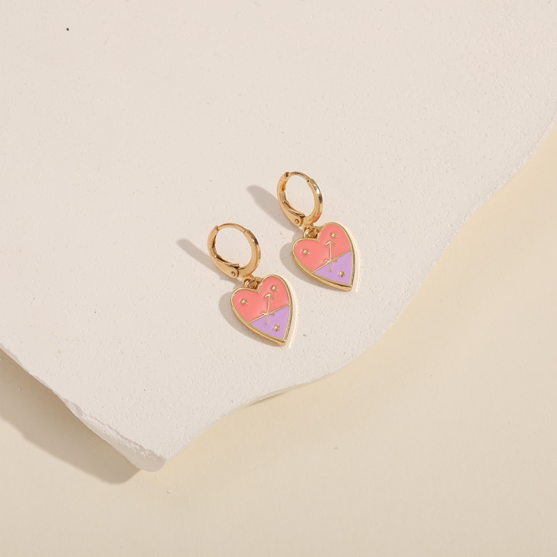 Fashion Heart Shape Copper Earrings Stoving Varnish Copper Earrings display picture 5