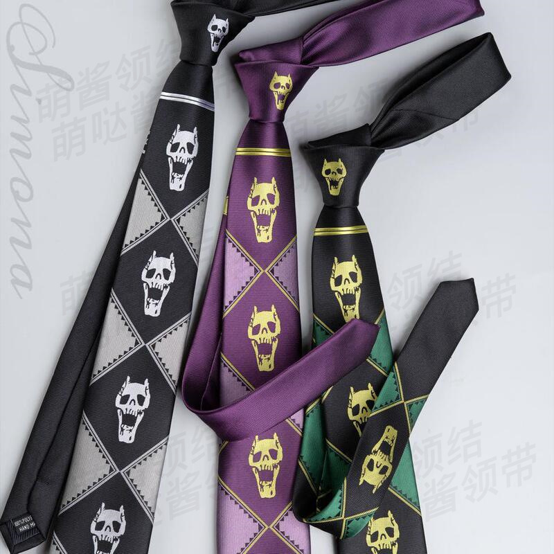Jojo Bizarre Adventure Yoshikage Kira Skull Zipper Tie Men's Anime Dk Handmade Jk Shirt Women's Accessories