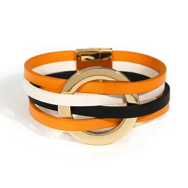Orange + white + black