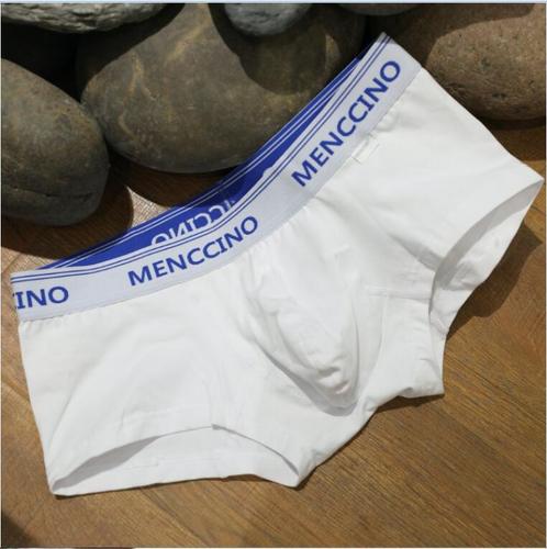 MENCCINO trendy men's underwear sexy low waist tight comfortable breathable boxer briefs cotton youth sports square bottom