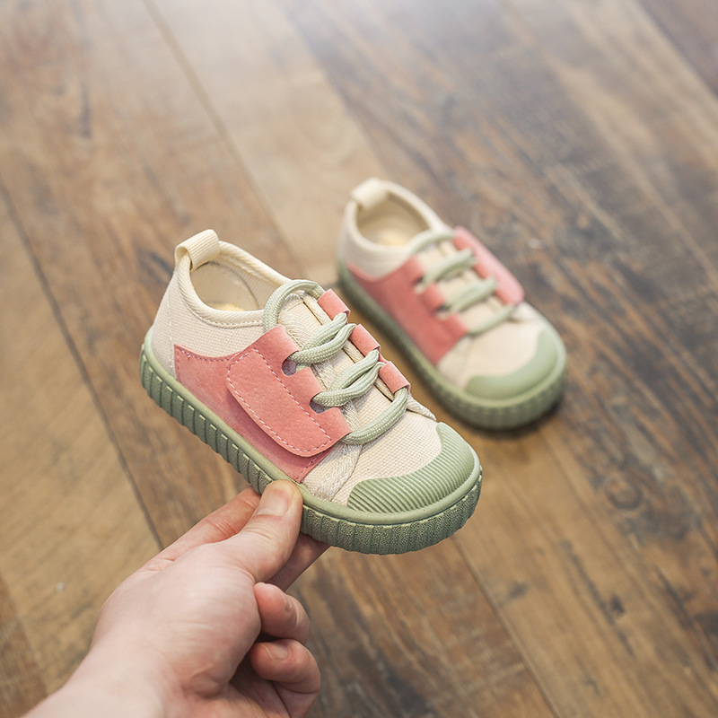 Breathable children's comfortable casual textile low cloth two-tone…
