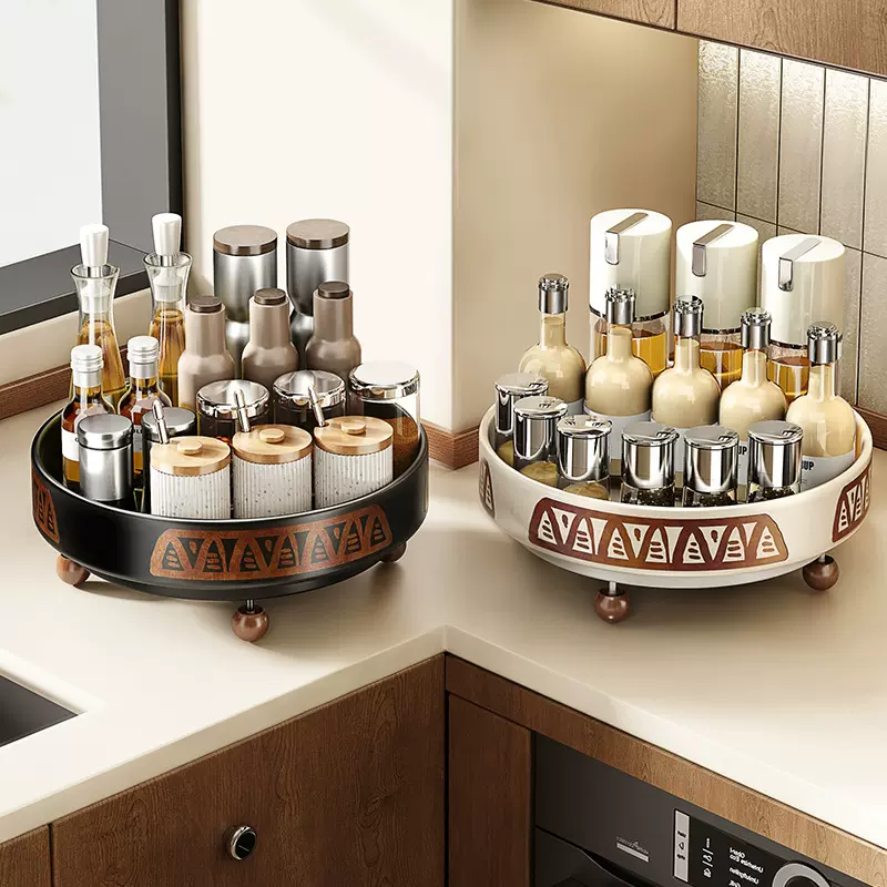 旋转调料置物架厨房台面多功能油盐酱醋调味料用品家用大全收纳盒