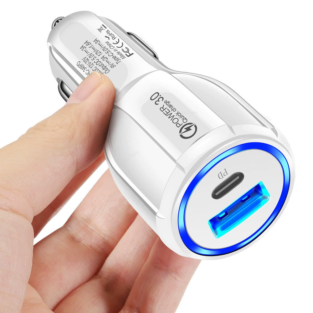 15W QC3.0+3A PD автомобильная зарядка быстрая зарядка автомобильная прикуриватель одна тяга и два флеш зарядки PD автомобильная зарядка