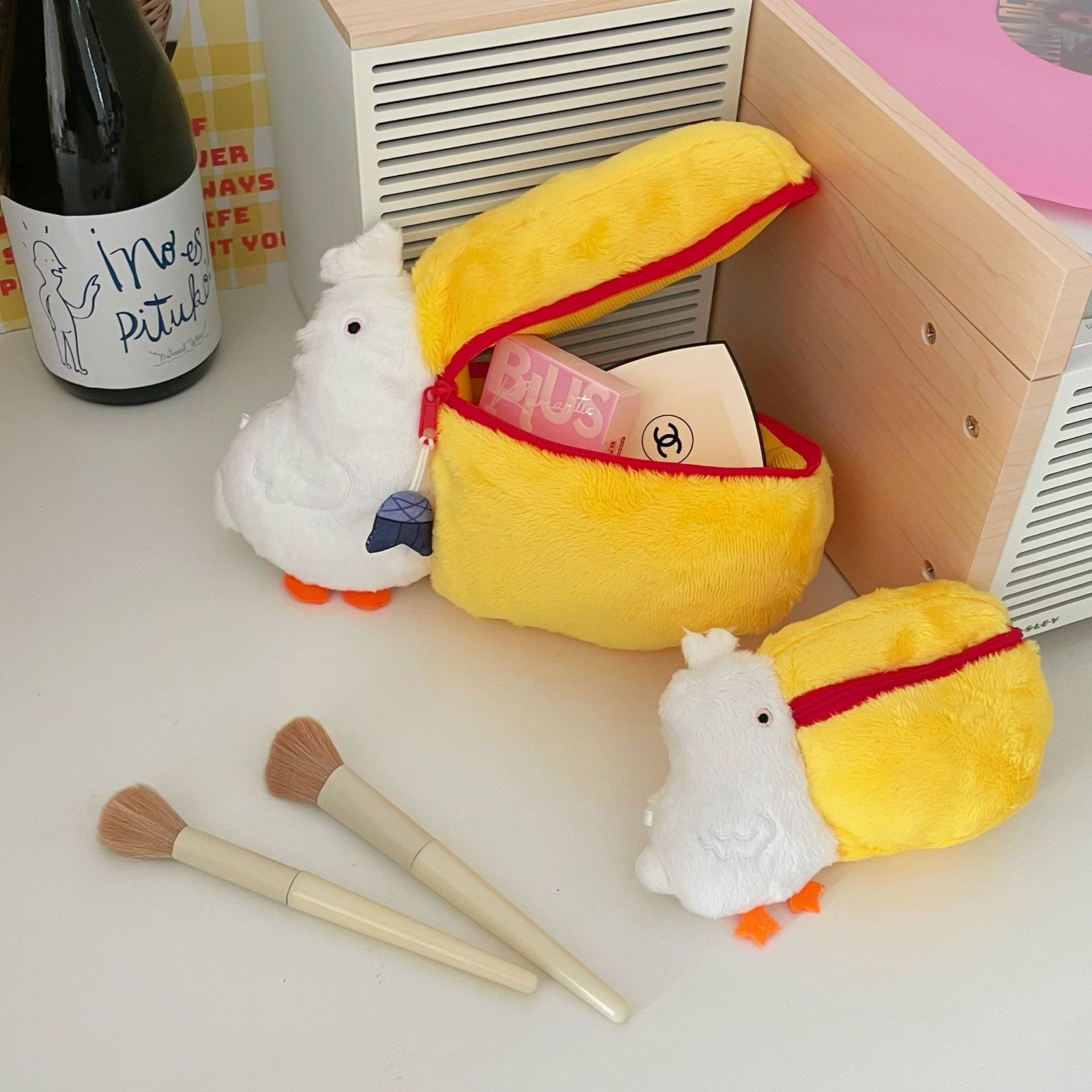 Ins 귀여운 펠리칸 화장품 가방 카메라 가방 미니 기내 반입 가방 헤드셋 동전 지갑 여행 보관 가방