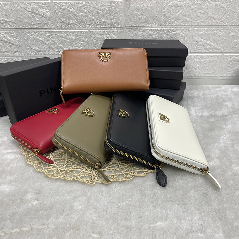 Fashionable and Versatile Pinko Same Style Swallow Bag Multi-Layer Large Capacity Wallet Women's Long Single Zipper Wallet Fashionable and Versatile Pinko Same Style Swallow Bag Multi-Layer Large Capacity Wallet Women's Long Single Zipper Wallet