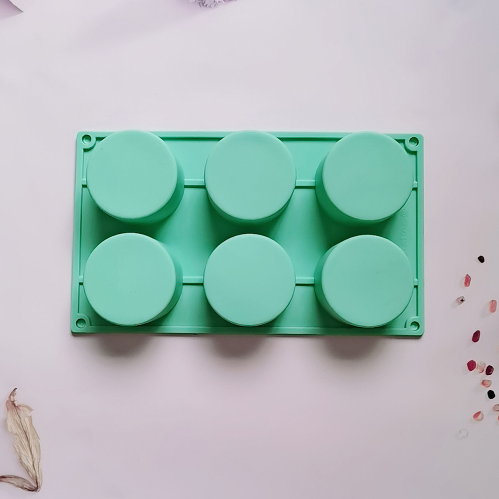 6 cilindros grandes 42 molde de silicona pastel helado pudín molde de postre jabón utensilios de cocción