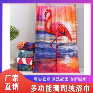 定制珊瑚绒印花卡通成人吸水户外柔软加大游泳儿童家用加厚浴巾