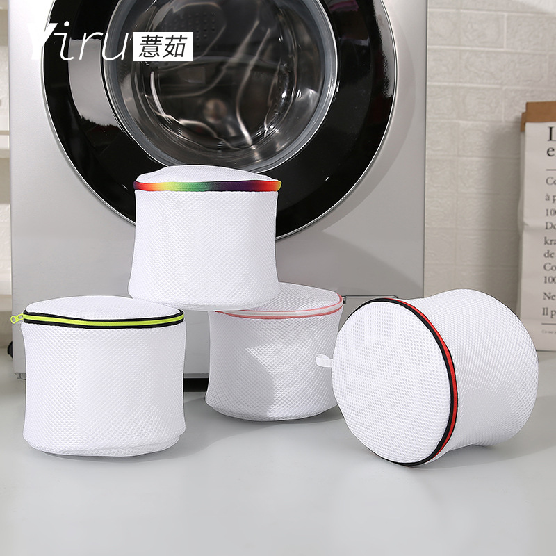 Factory-provided zipper with logo sandwiched thick bra laundry bag cylindrical wash care bag machine wash commonly used